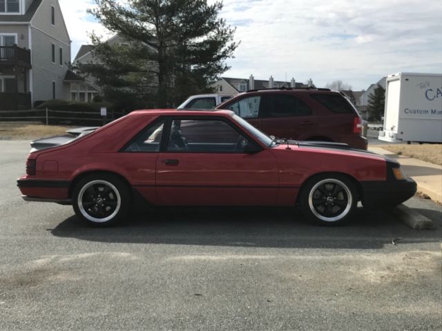 1985 Red Ford Mustang Coupe