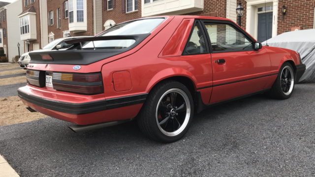 1985 Red Ford Mustang Coupe