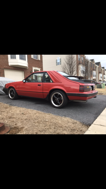 1985 Red Ford Mustang Coupe