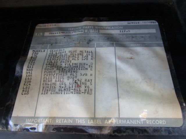 1986 Black Chevrolet C-10 Standard Cab Pickup