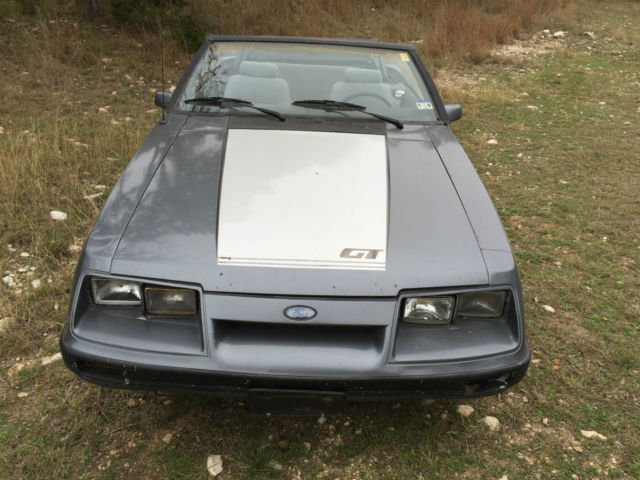 1986 Gray Ford Mustang Convertible