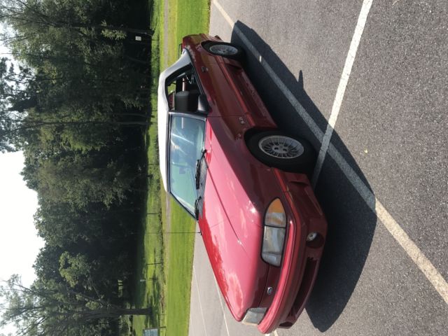 1987 Red Ford Mustang Convertible