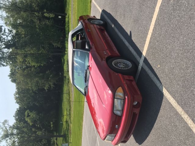 1987 Red Ford Mustang Convertible