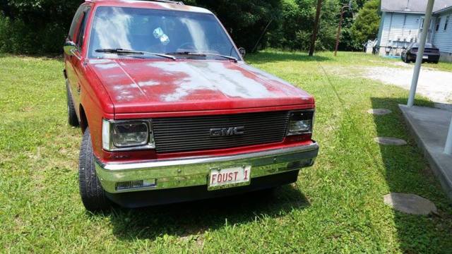 1988 Burgundy GMC S-15  JIMMY 2  DOOR