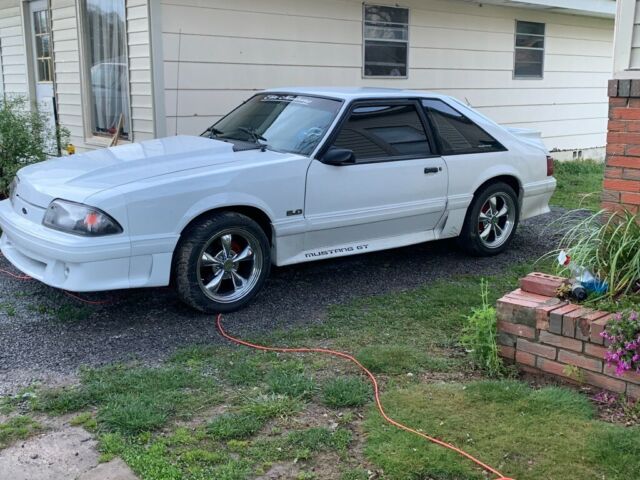 1988 White Ford Mustang Hatchback