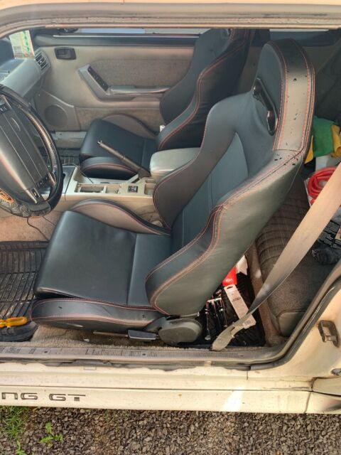 1988 White Ford Mustang Hatchback