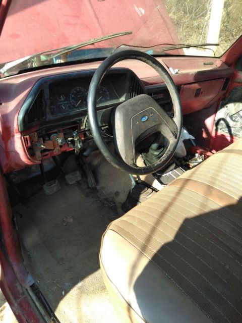 1989 Burgundy Ford F-250 long bed full size hd