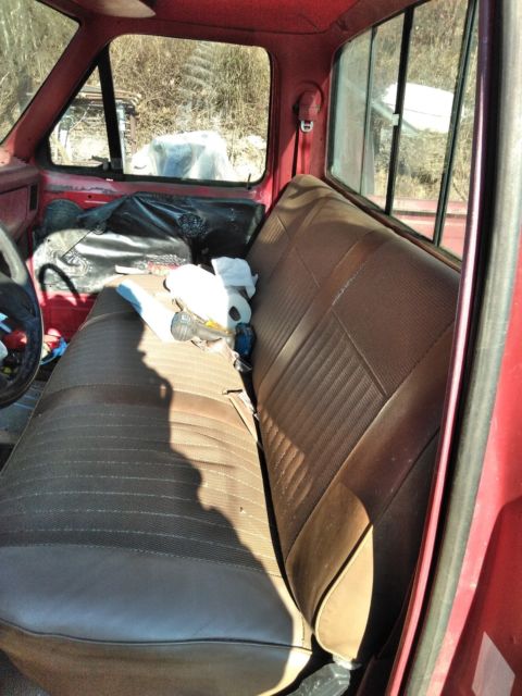 1989 Burgundy Ford F-250 long bed full size hd