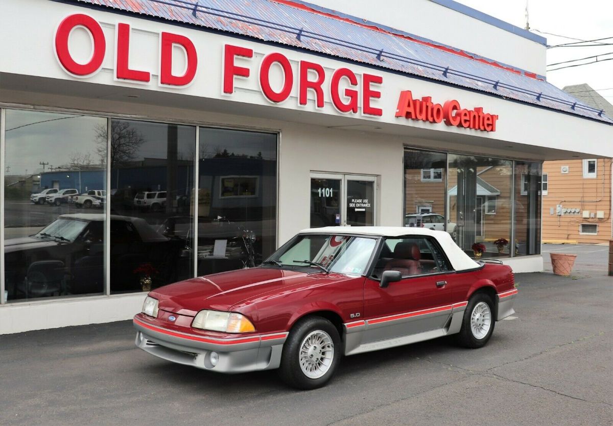 1989 Red Ford Mustang Convertible