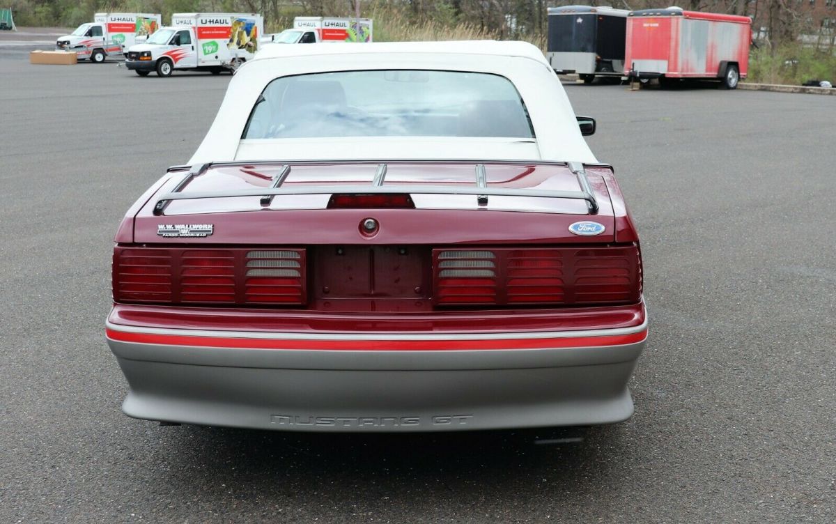1989 Red Ford Mustang Convertible