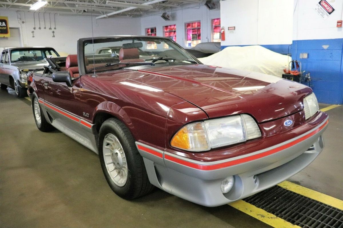 1989 Red Ford Mustang Convertible