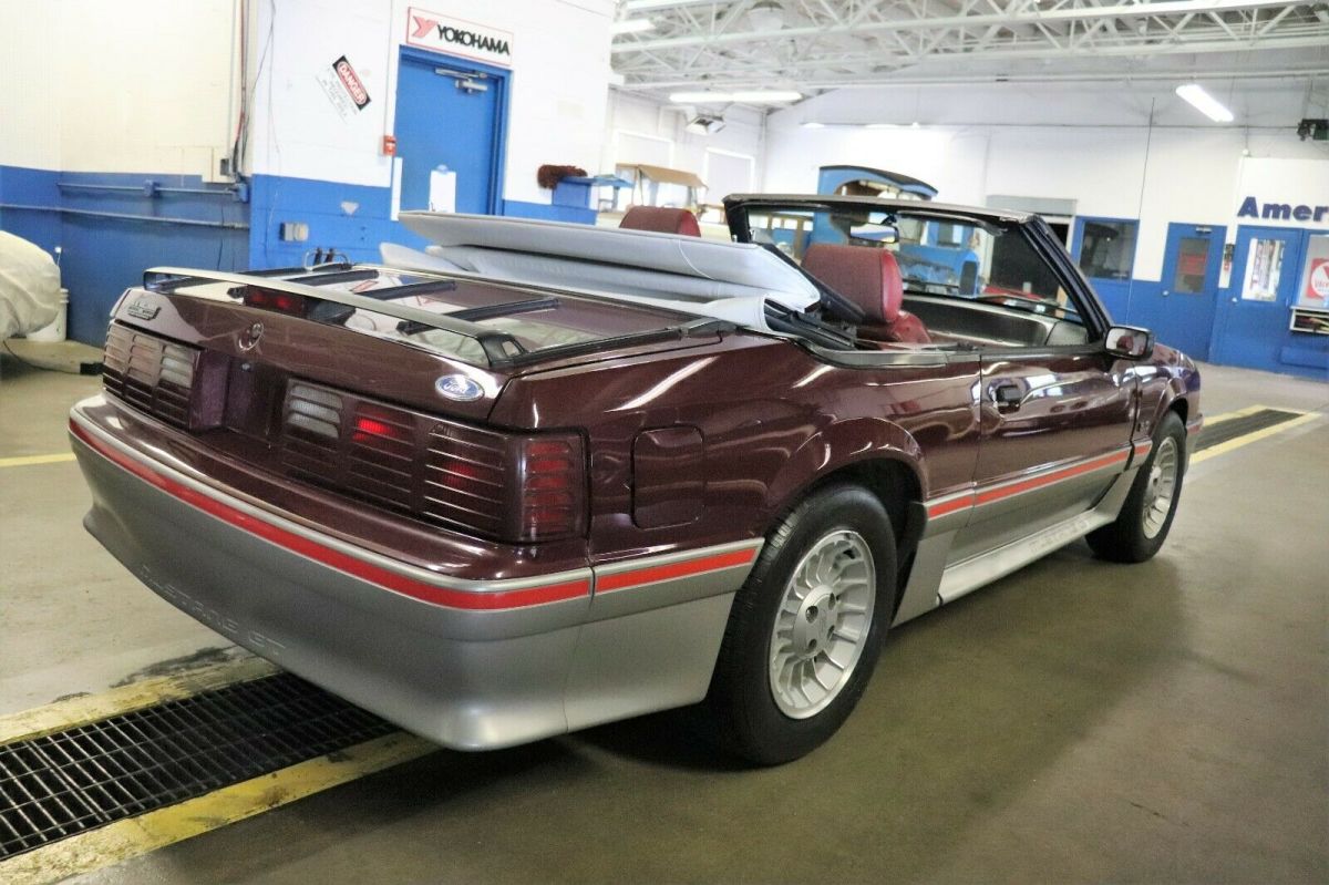 1989 Red Ford Mustang Convertible