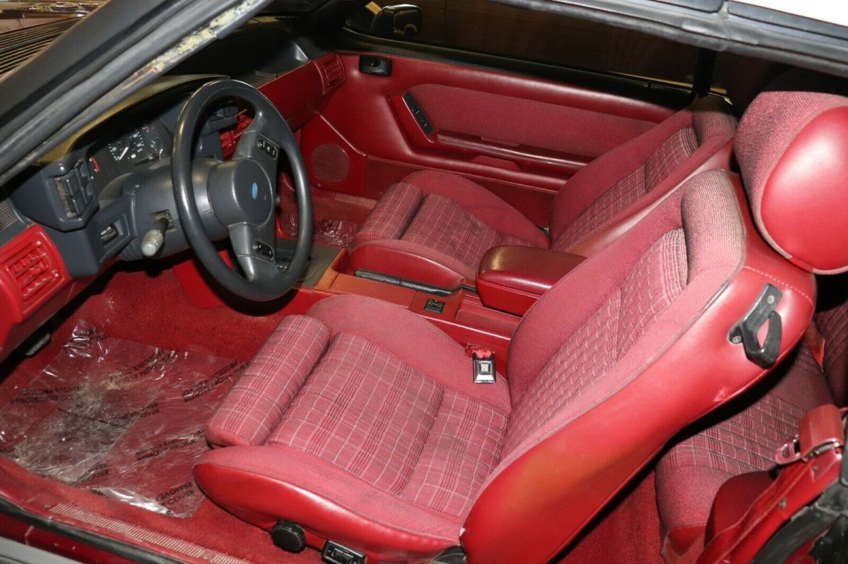 1989 Red Ford Mustang Convertible