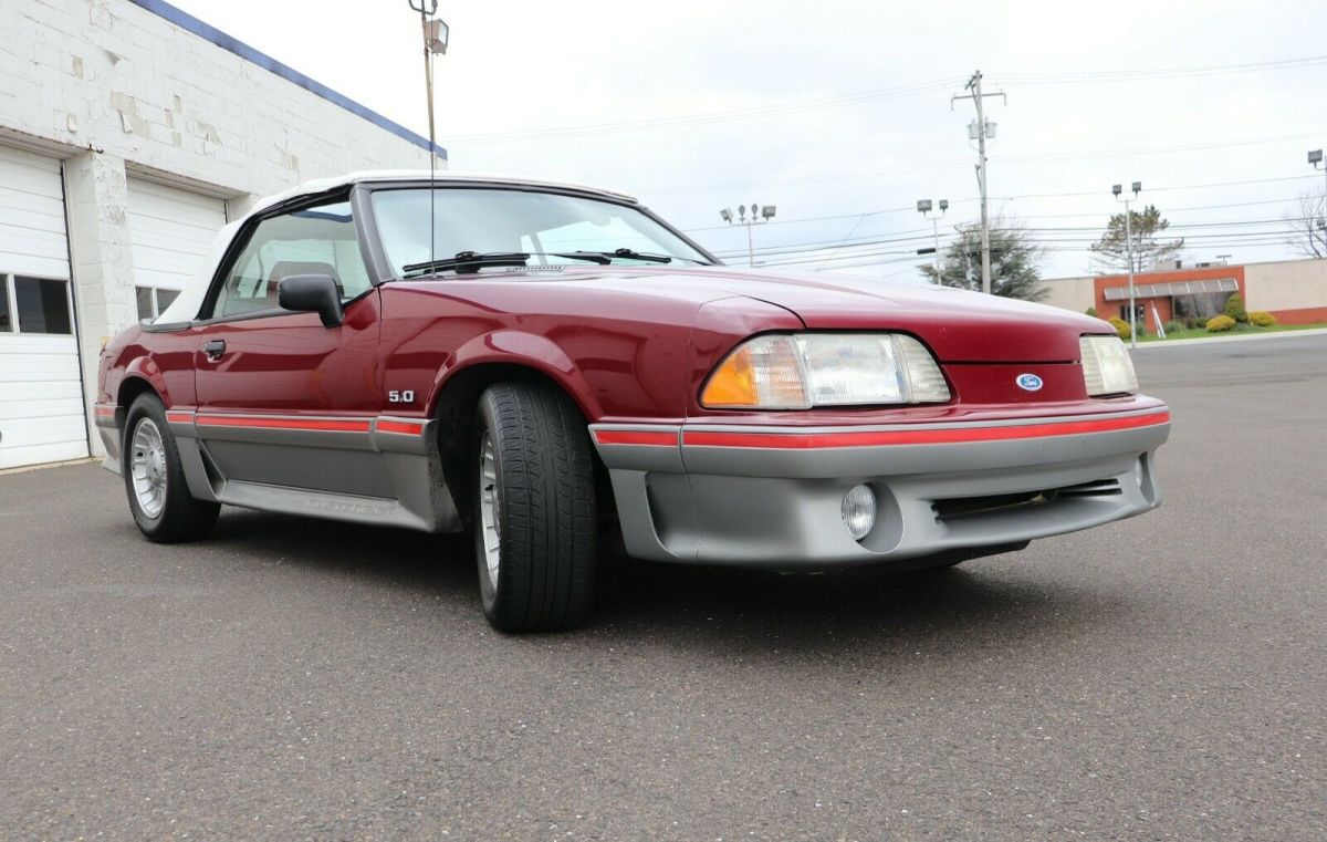 1989 Red Ford Mustang Convertible