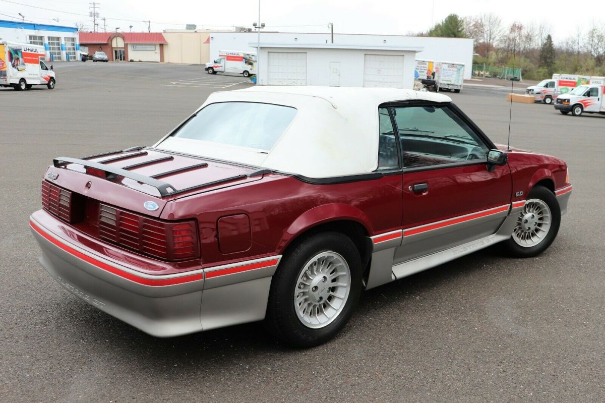 1989 Red Ford Mustang Convertible