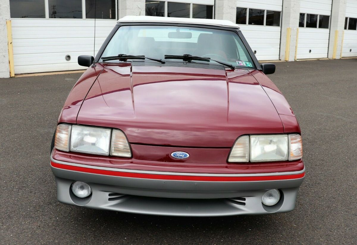 1989 Red Ford Mustang Convertible