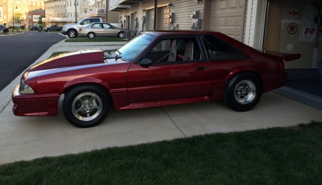 1989 Red Ford Mustang Hatchback