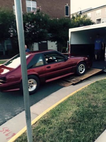 1989 Red Ford Mustang Hatchback