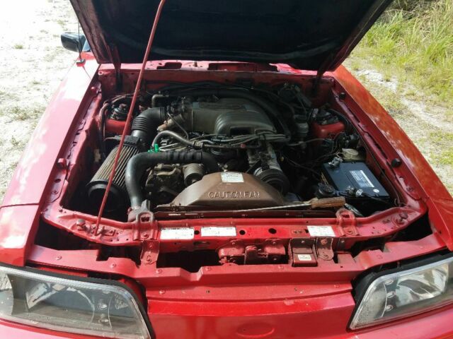 1990 Red Ford Mustang Convertible