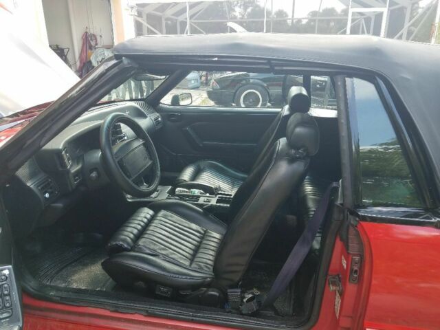 1990 Red Ford Mustang Convertible