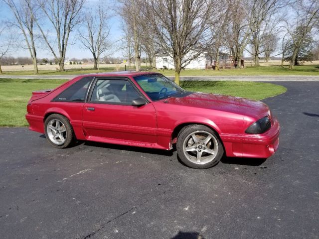 1990 Red Ford Mustang Hatchback