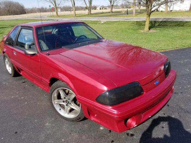 1990 Red Ford Mustang Hatchback