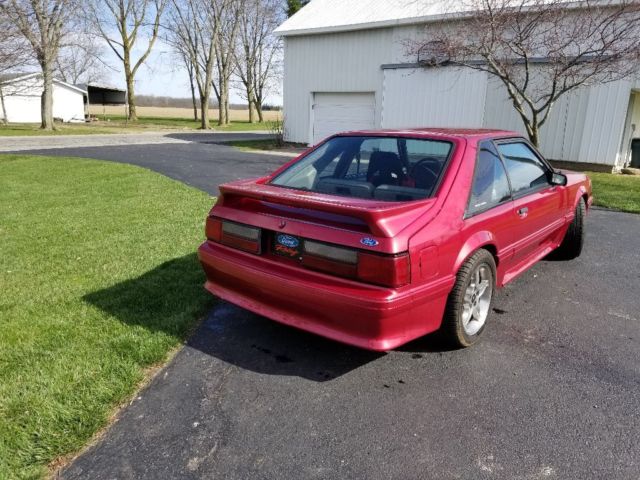 1990 Red Ford Mustang Hatchback