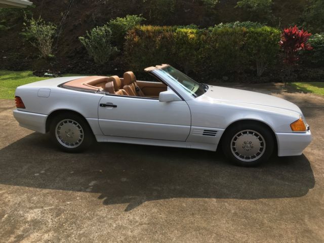 1991 White Mercedes-Benz SL-Class Convertible