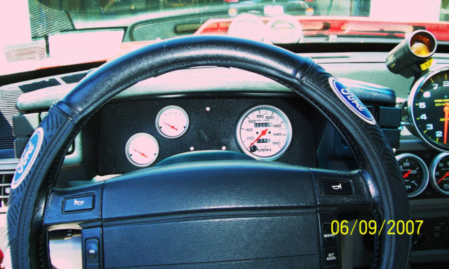 1991 Red with Silver custom painted graphics. Ford Mustang Hatchback