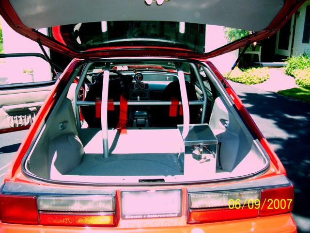 1991 Red with Silver custom painted graphics. Ford Mustang Hatchback