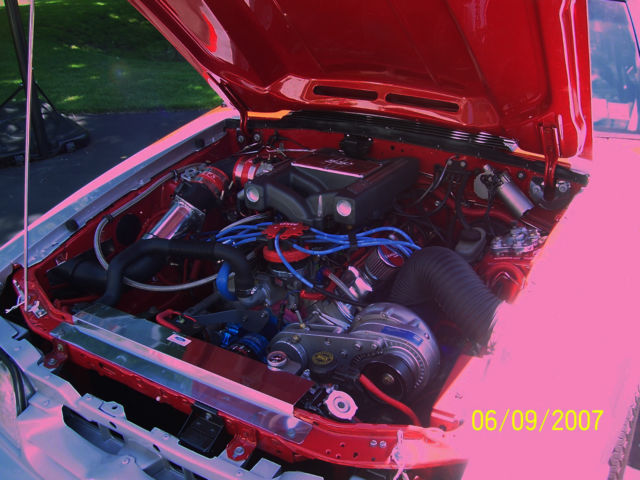 1991 Red with Silver custom painted graphics. Ford Mustang Hatchback