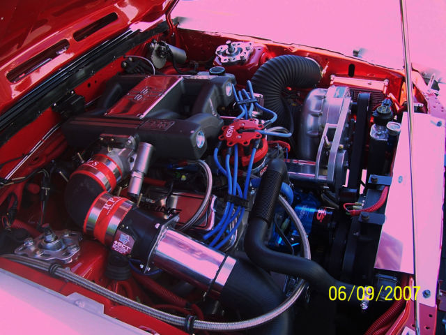 1991 Red with Silver custom painted graphics. Ford Mustang Hatchback