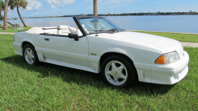 1992 White Ford Mustang Convertible