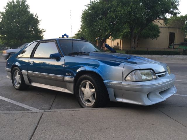 1992 Blue Ford Mustang Hatchback