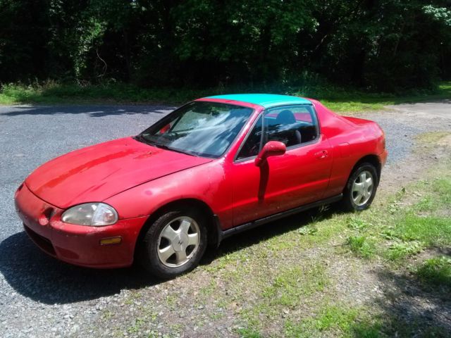 1993 Red Honda Del Sol Coupe