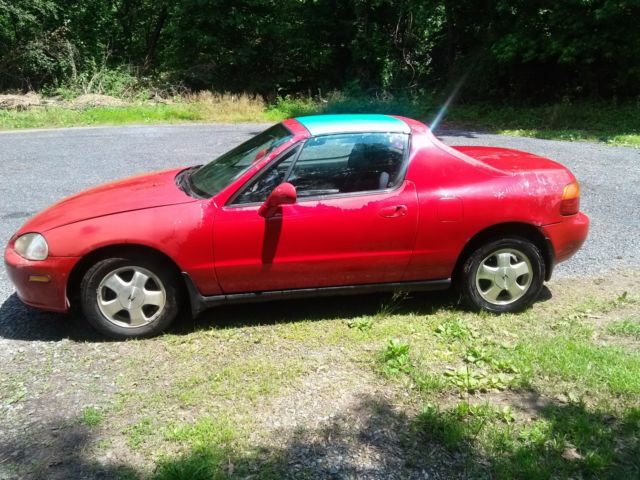 1993 Red Honda Del Sol Coupe
