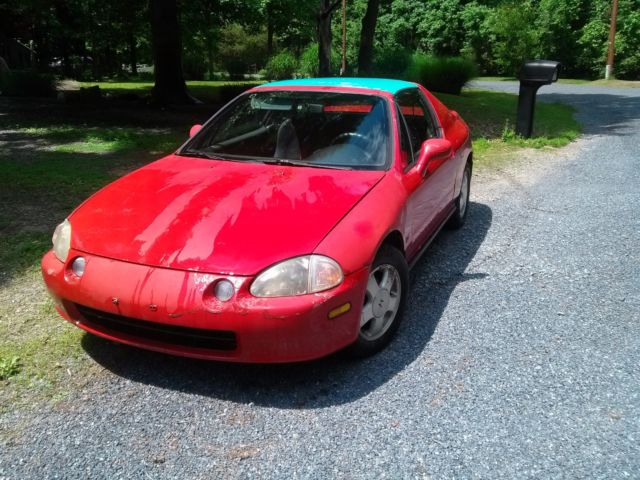 1993 Red Honda Del Sol Coupe