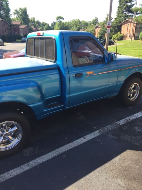 1993 Blue Ford Ranger Standard Cab Pickup