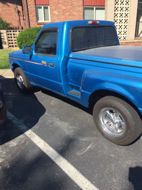 1993 Blue Ford Ranger Standard Cab Pickup