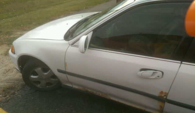 1993 White Honda Civic Sedan