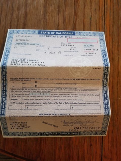 1993 Black Mazda MX-5 Miata Convertible