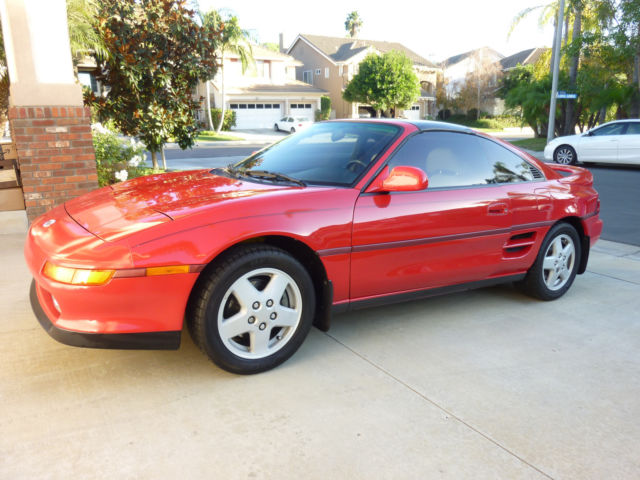 1993 Red Toyota MR2 Mid Engine 2 Door T Top
