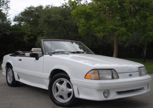 1993 White Ford Mustang Convertible