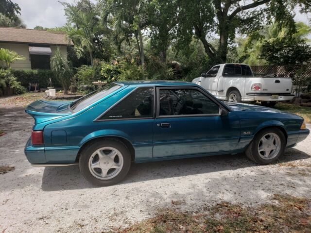 1993 Blue Ford Mustang Hatchback