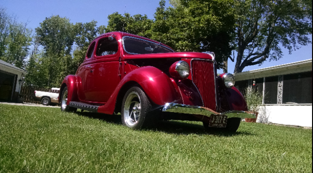 1936 Brilliant Red Pearl Ford 2Dr. Five Window Coupe Coupe