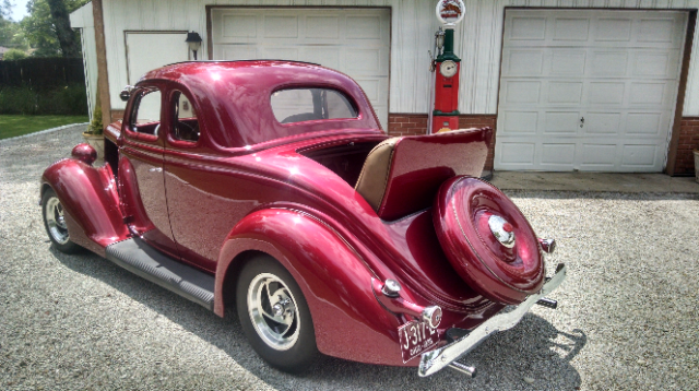 1936 Brilliant Red Pearl Ford 2Dr. Five Window Coupe Coupe