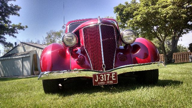 1936 Brilliant Red Pearl Ford 2Dr. Five Window Coupe Coupe