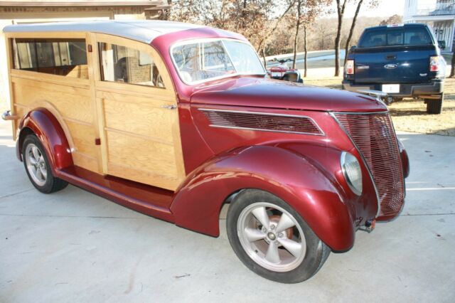 1937 Burgundy Ford Other Woody Wagon