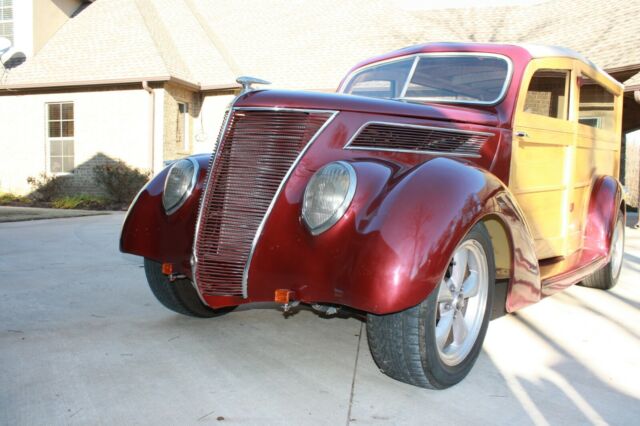 1937 Burgundy Ford Other Woody Wagon