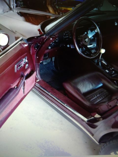 1980 Burgundy Chevrolet Corvette Convertible